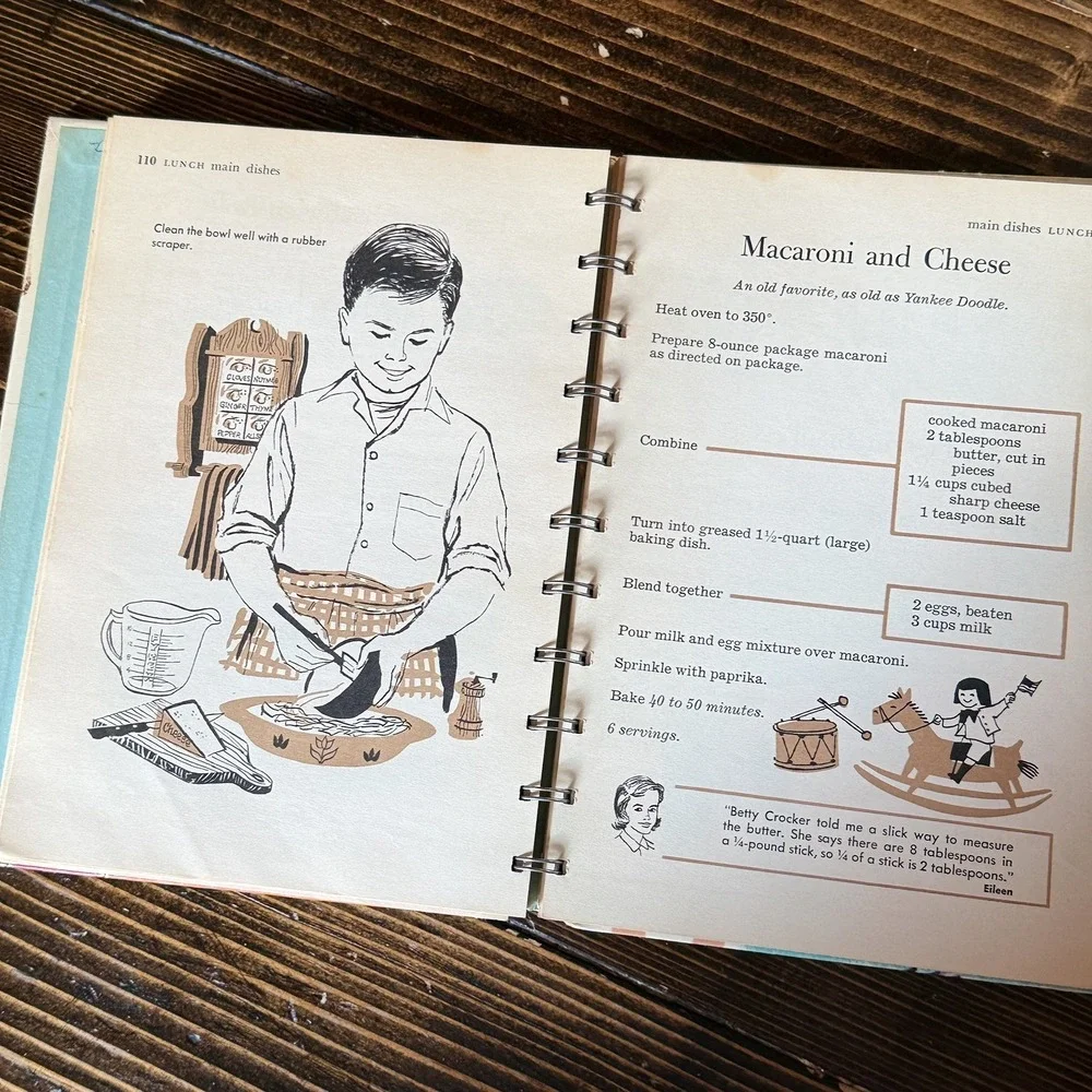 Vintage Betty Crocker Cookbook 1st Edition 1957 Boy Girl Hardback Spiral Book